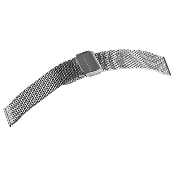 Basic Meshband 8100069-180 Edelstahl Armband silberfarben poliert Stegbreite 18 mm