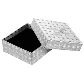 Schmuckbox glänzend 9 x 9 x 3,5 cm silberfarben