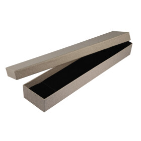 Uhren- und Schmuckbox aus Pappe 30 x 6,5 x 3,5 cm  dunkelgrau