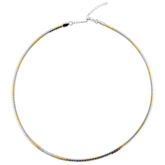 Akzent 5000070-0450 Edelstahl Damen Omega-Halsreif 45 cm x 3 mm bicolor