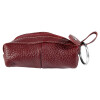 Leder-Schlüsselbeutel 10 x 7 cm bordeauxrot Excellanc Reißverschluss Schlüsselring