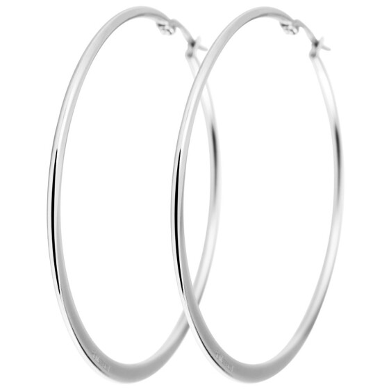 Akzent 5130078-055 Edelstahl Creolen silberfarben 55 mm