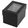 Uhrenbox aus Pappe mit Sichtfenster, 10 x 7,5 x 7 cm schwarz