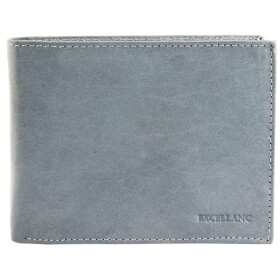Herren Geldbörse Leder grau 12 x 9,5  x 3 cm Querformat