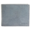 Herren Geldbörse Leder grau 12 x 9,5  x 3 cm Querformat