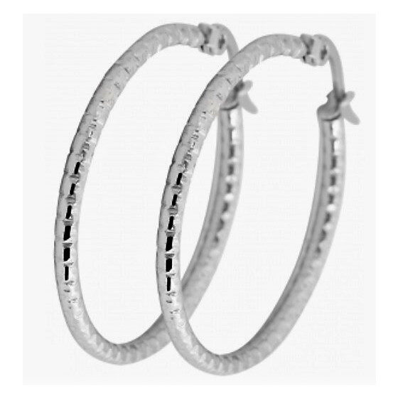 Edelstahl Creolen silberfarben Durchmesser 40 mm