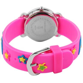 Kinderuhr rosa Prinzessin Motiv Aufdruck auf Silikonband Analog