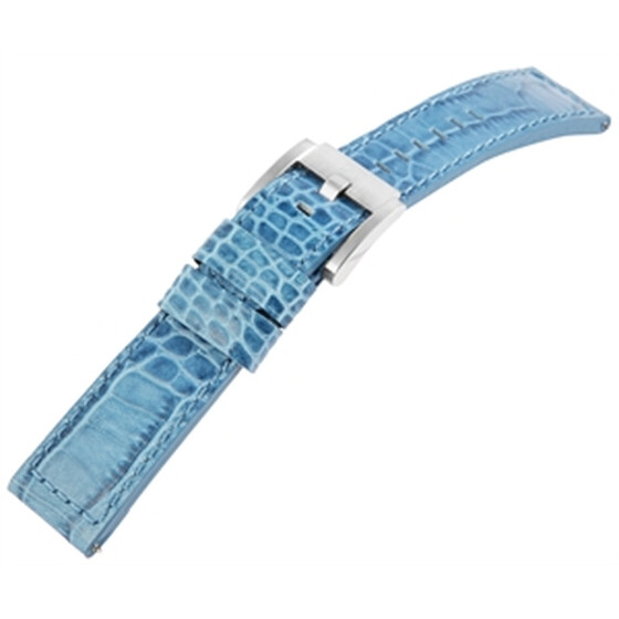 TW Steel Echt Leder Uhrenband in blau - 22 mm breit - silberne Schließe