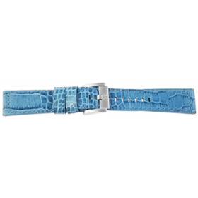 TW Steel Echt Leder Uhrenband in blau - 22 mm breit - silberne Schließe