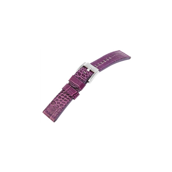 Leder Armband 22 mm Bandbreite lila silberfarbene Schließe