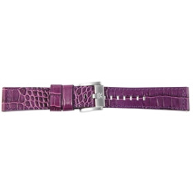 Leder Armband 22 mm Bandbreite lila silberfarbene Schließe