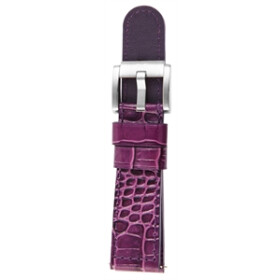 Leder Armband 22 mm Bandbreite lila silberfarbene Schließe