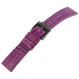 TW Steel Leder Armband 22 mm Bandbreite in lila mit schwarzer Schließe 8400035