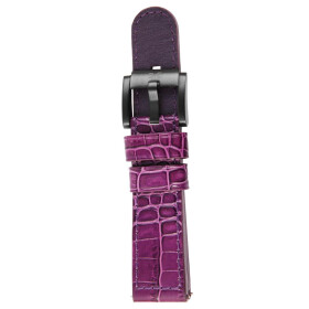 TW Steel Leder Armband 22 mm Bandbreite in lila mit schwarzer Schließe 8400035