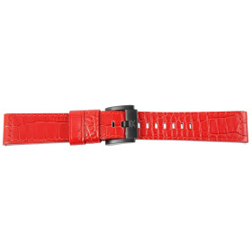 TW Steel Echtleder-Uhrenarmband - 22 mm Stegbreite - rot - schwarze Schließe