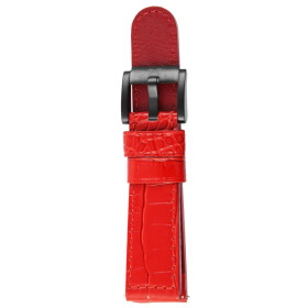 TW Steel Echtleder-Uhrenarmband - 22 mm Stegbreite - rot - schwarze Schließe