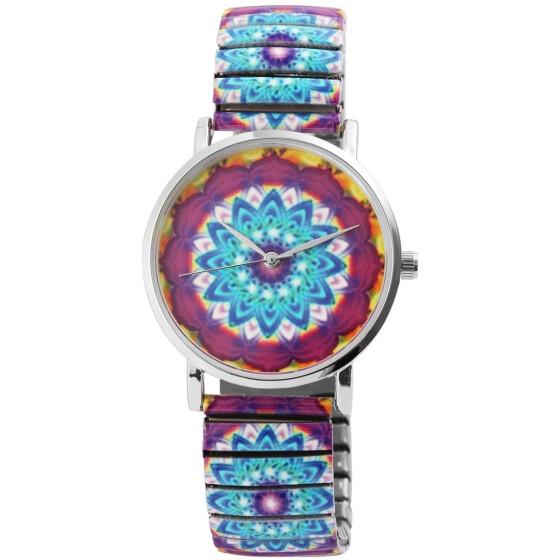 Damenuhr Armbanduhr Zugband lila blau Excellanc 1700035-009 Analog Quatzwerk