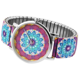 Damenuhr Armbanduhr Zugband lila blau Excellanc...