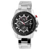 Herrenuhr Edelstahl Gliederarmband silberfarben Chronograph Ziffernblatt schwarz