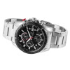 Herrenuhr Edelstahl Gliederarmband silberfarben Chronograph Ziffernblatt schwarz
