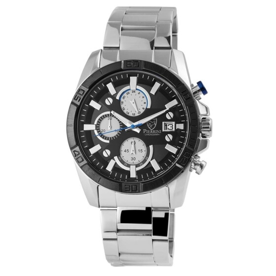Pierrini 291021100010 Herrenuhr mit Edelstahlarmband silberfarben Chronograph