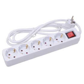 5er Schalter Steckerleiste Innenraum Kabellänge 1,4m Haushalt Elektrobedarf Steckdosen Filmer 20850