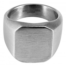 Herrenring Fingerring Siegelring Edelstahl silberfarben...