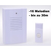 Drahtlose Funk Türklingel mit 16 Melodien, bis zu 30m Reichweite Haushalt Elektro Filmer 20888