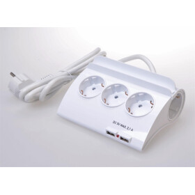 5er Tischsteckdose Schutzkontakz 2x USB Haushalt Elektro...
