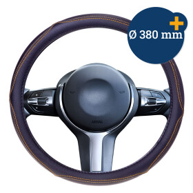 Lenkrad Überzug Luxus anthrazit mit gelber Ziernaht...
