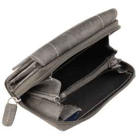 Akzent 300113-003 Damen Geldbörse aus Echtleder in grau 14 x 9 x 4 cm
