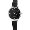 Damenuhr Analog Armbanduhr Kunstleder schwarz Quartzwerk