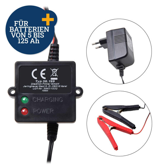 Batterie Erhaltungs Ladegerät 12V 5-125 Ah Autozubehör Werkstatt Filmer 36199