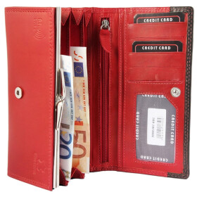 Akzent 3000107-002 Damen Geldbörse aus Echtleder 18 x 10 cm rot-braun