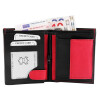Monopol 3000166-001 Unisex Geldbörse Echtleder schwarz/ rot 10 x 12 x 3 cm Hochformat