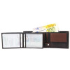 Damen Geldbörse Leder schwarz/ braun 12 x 9 x 3 cm Monopol Querformat