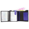 SteinMeister Herren Geldbörse aus Echtleder 10 x 12 cm schwarz-blau