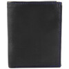 SteinMeister Herren Geldbörse aus Echtleder 10 x 12 cm schwarz-blau