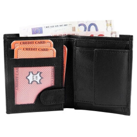 Monopol 3000153-001 Herren Geldbörse Echtleder schwarz 11 x 8 cm Hochformat