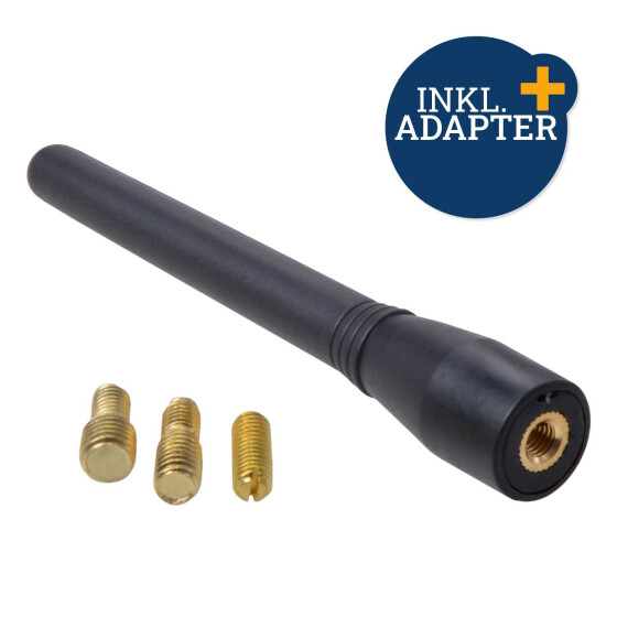 Kfz Antennenstab 10cm inkl. Adapter für M5, M6, M7 Gewinde Autozubehör Filmer 36671