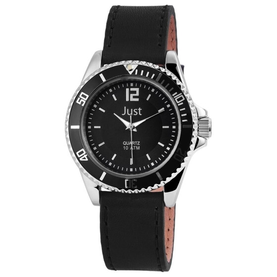 Damenuhr Armbanduhr Lederband schwarzes Ziffernblatt Analog Quartz