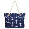 Stofftasche Strandtasche Motiv "Anker" blau / weiß