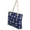Stofftasche Strandtasche Motiv "Anker" blau / weiß