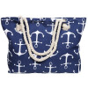 Stofftasche Strandtasche Motiv "Anker" blau / weiß
