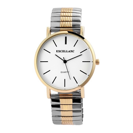 Herrenuhr Armbanduhr Edelstahl Zugband bicolor Analog Quartzwerk