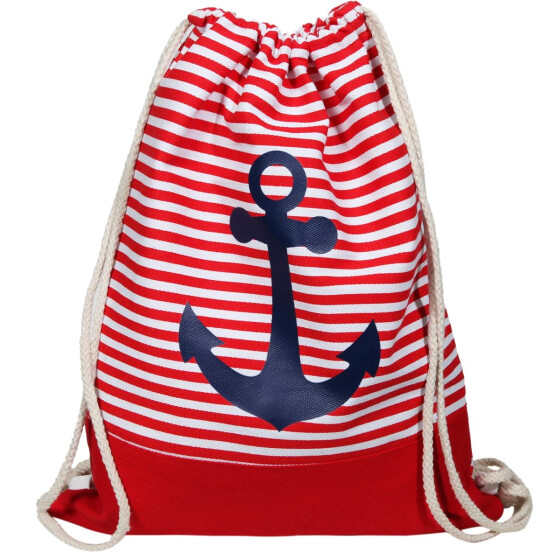 Cham Cham 36000148-005 Textil Rucksack Maritim ROT 40 x 32 cm 65% Polyester 35% Baumwolle