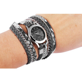 Excellanc 1900180-004 Analog Damenuhr mit Wickelband aus...