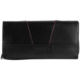 Damen Geldbörse Leder 17,5 x 10 x 3 cm blau Clutch Format Druckkopfverschluss