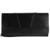 Damen Geldbörse Leder 17,5 x 10 x 3 cm blau Clutch Format Druckkopfverschluss