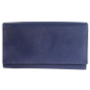 Damen Geldbörse dunkelblau Leder 17 x 10 cm Querformat Kleingeld-, Schein, Kreditkartenfach